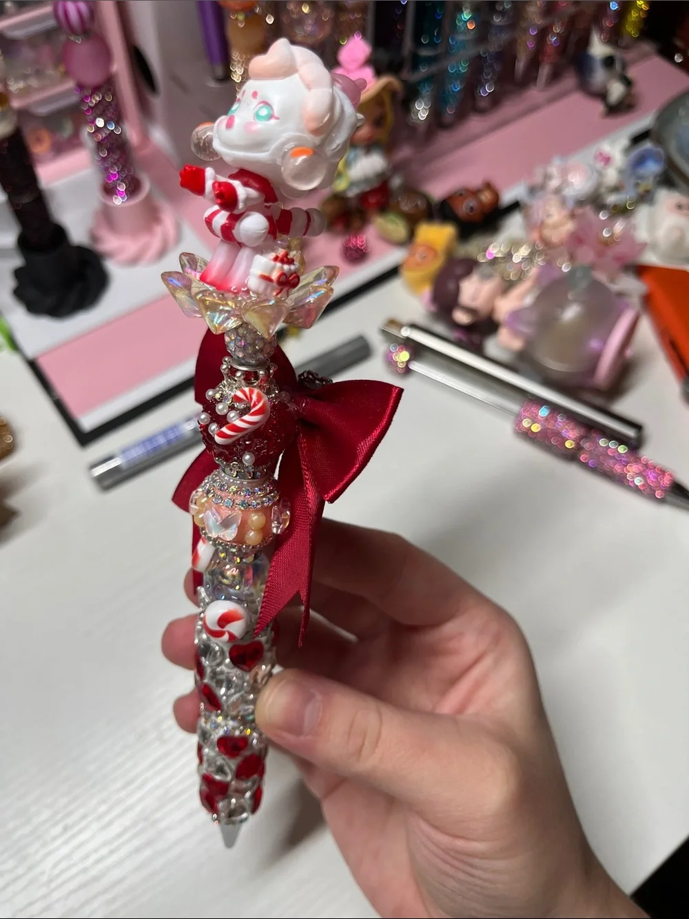 Skullpanda Holiday edition fancy beaded pen